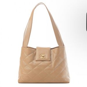 Chanel Vintage Metallic Caviar shoulder bag